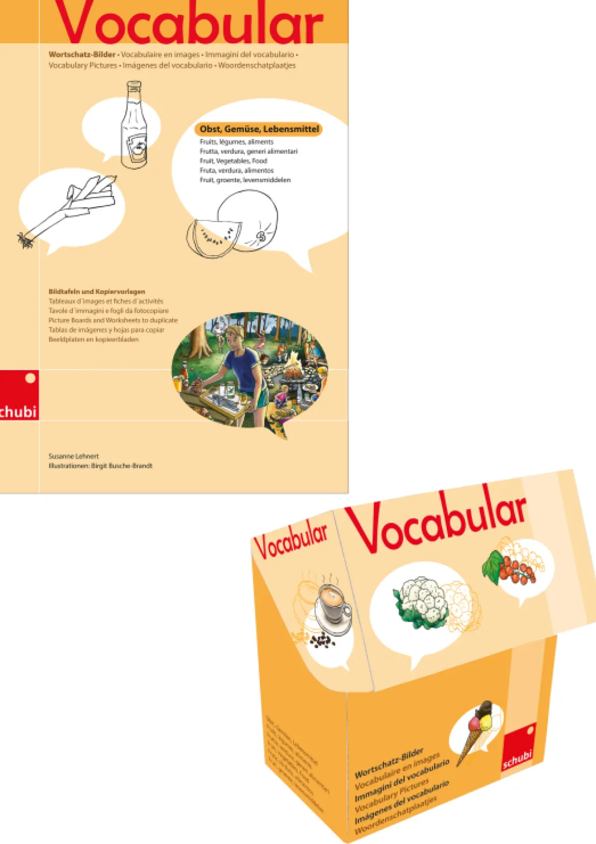 Vocabular Wortschatz-Bilder KOMBIPAKET Obst, Gemüse, Lebensmittel, 3-99 Jahre
