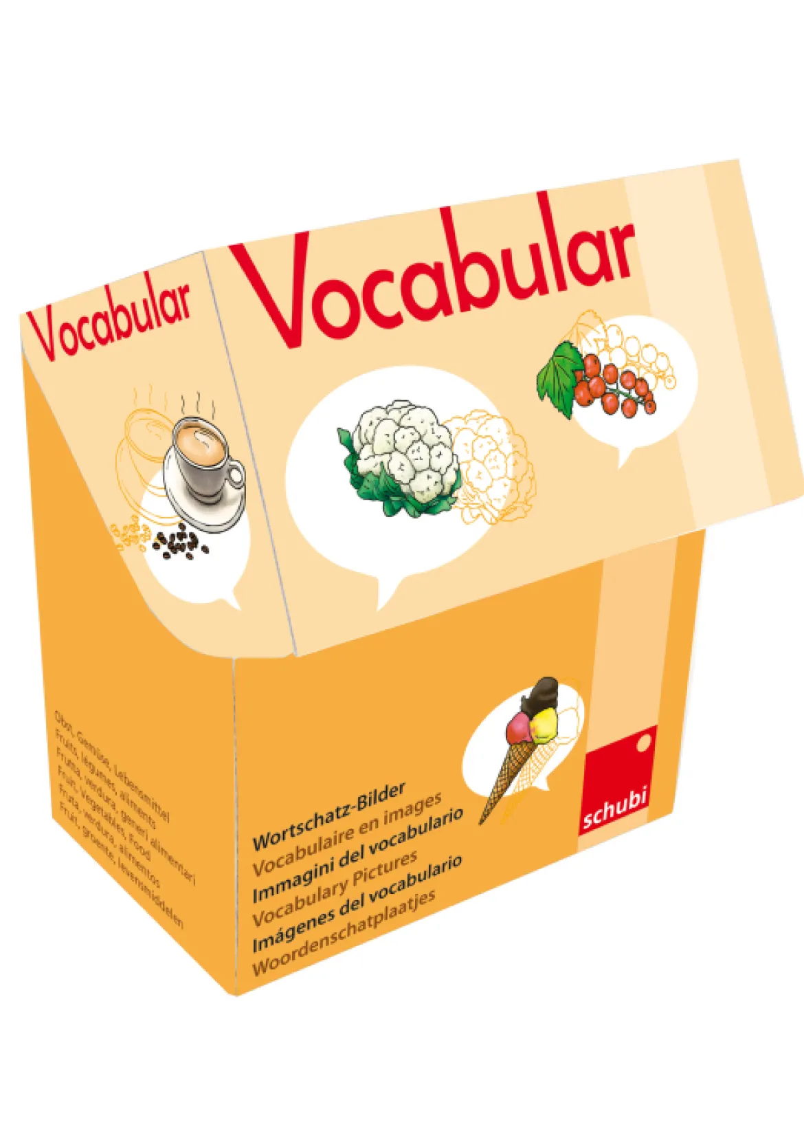 Vocabular Wortschatz-Bilder - Obst, Gemüse, Lebensmittel, Bilderbox, 3-99 Jahre