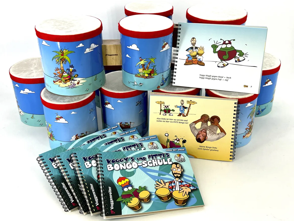 Voggys Bongo-Set für den Kindergarten und die Schule