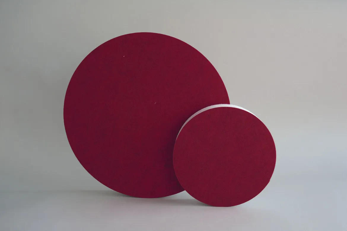 Wand-Akustikabsorber, Kreise Rot, 38 cm, rund, soni CIRCLE