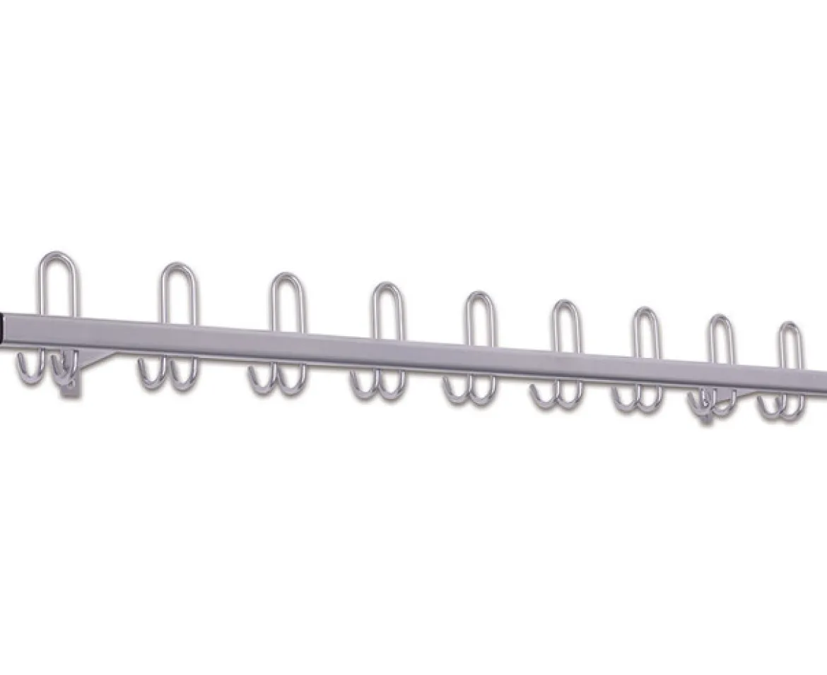 Wand-Garderobe 1 m, weißaluminium