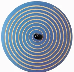 Wandkreisel Spirale mit Wandhalterung, blau und rot, 63 cm Ø