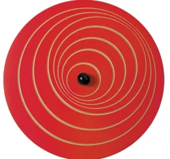 Wandkreisel Welle mit Wandhalterung, blau und rot, 63 cm Ø,