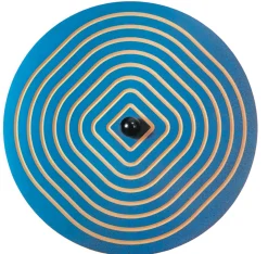 Wandkreisel Welle mit Wandhalterung, blau und rot, 63 cm Ø,
