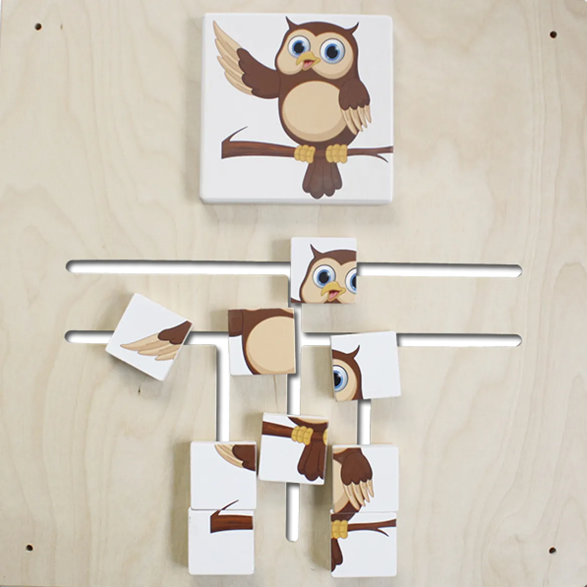 Wandspiel Labyrinth-Puzzle Eule