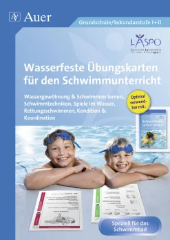 Wasserfeste Übungskarten für den Schwimmunterricht