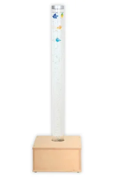 Wassersäule mit Holzsockel, 130 cm Höhe, inkl. Schwimmfische 5er-Set