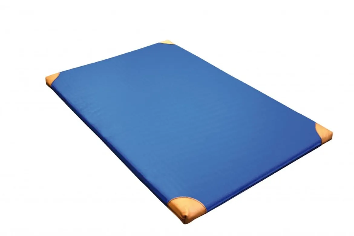 WEBO-Gerätturnmatte BLAU mit Lederecken, 200 x 100 x 6 cm