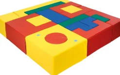 Weiche Großbausteine Satz A inkl. Weichbodenbezug, 21-teilig, Stoff, Schule, 150 x 150 x 30 cm