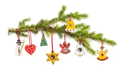 Weihnachtsschmuck, 50 Holzanhänger, ab 3 Jahre