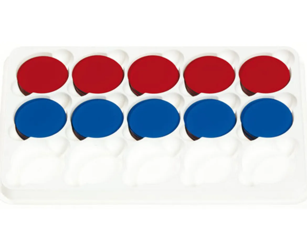 100 Wendeplätchen rot/blau, magnetisch, 5cm, ab 5 Jahre