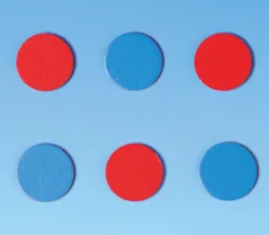 Wendeplättchen aus Karton, 20 mm, rot/blau, 500 Stück