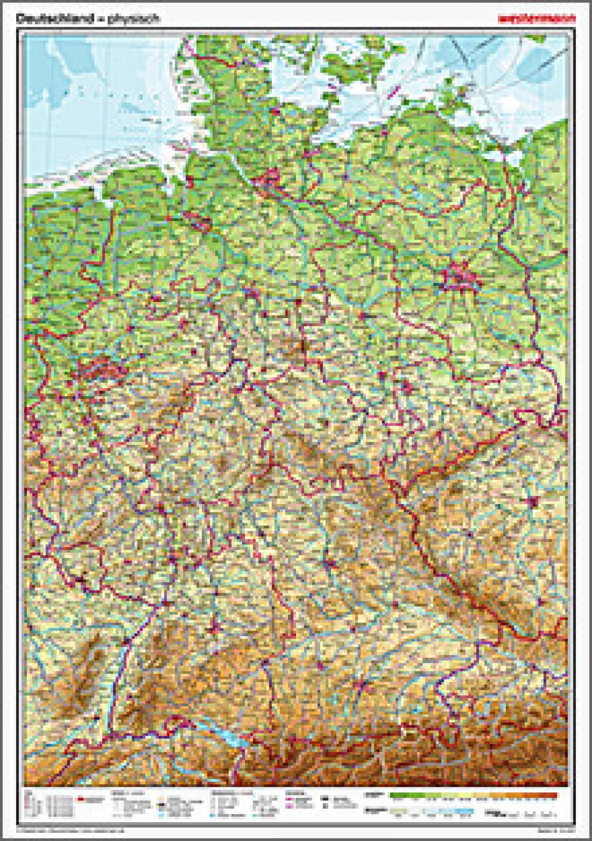 Westermann Posterkarte Deutschland physisch 100x70cm