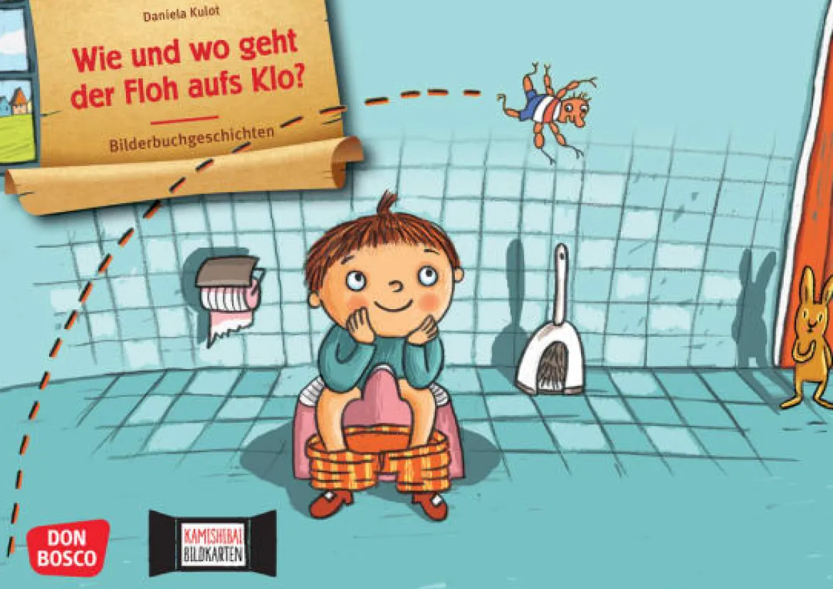 Wie und wo geht der Floh aufs Klo? Kamishibai Bildkartenset, 2-4 Jahre