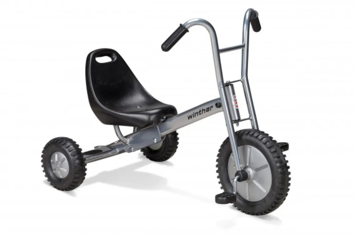 Winther Dreirad Maxi mit Schalensitz (74 cm), breite Reifen, silber, VIKING EXPLORER OFF-ROAD Kinderfahrzeug
