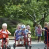 Winther Dreirad mit Sitzbank, Doppeltaxi, rot, 4-7 Jahre, VIKING Kinderfahrzeug