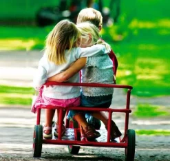 Winther Dreirad mit Sitzbank, Doppeltaxi, rot, 4-7 Jahre, VIKING Kinderfahrzeug