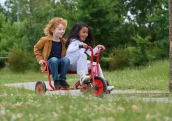 Winther Dreirad mit Sitzbank, SidebySide Taxi, rot, 4-7 Jahre, VIKING Kinderfahrzeug