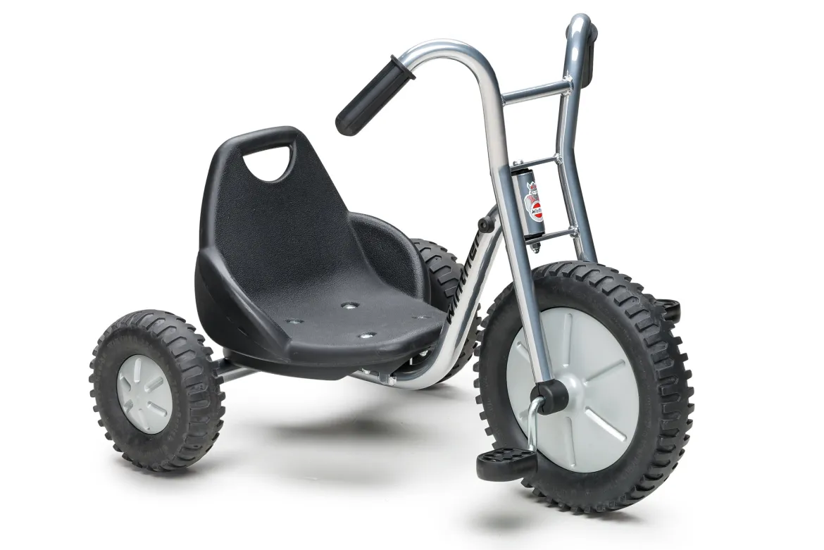 Winther Dreirad niedrig mit Schalensitz (63 cm), breite Reifen, silber, VIKING EXPLORER OFF-ROAD Kinderfahrzeug