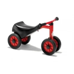 Winther Ergonomisches Laufrad mit vier Rädern, Safety Scooter, rot, 1-3 Jahre, MINI VIKING Kinderfahrzeug