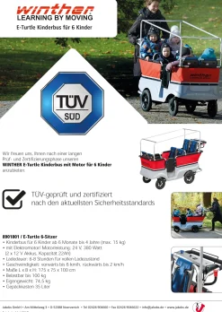 Winther® E-TURTLE Kinderbus Basic, 4 Kinder, Elektro, 8901802