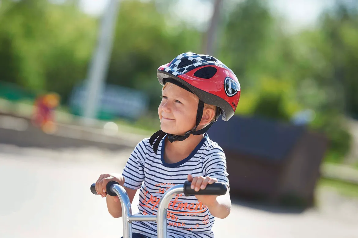Winther Kinder-Fahrradhelm, rot, Größe 52-56