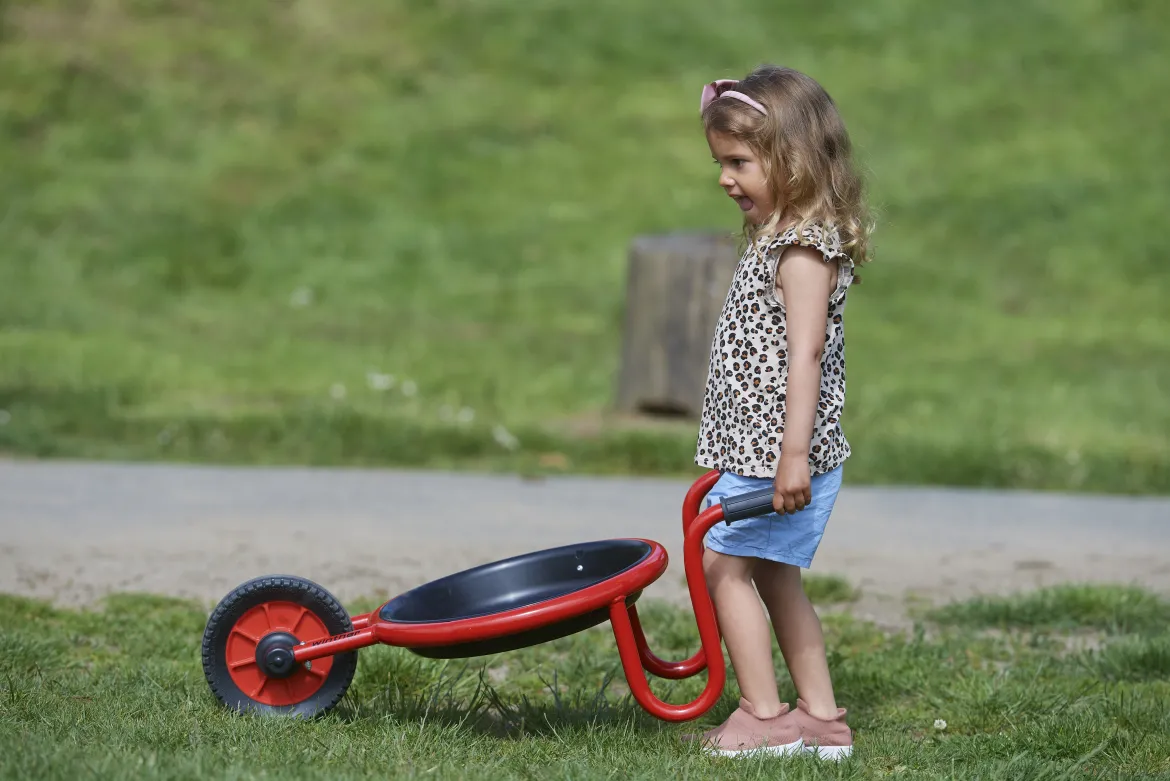 Winther Runde Kinder-Schubkarre, rot, 2-4 Jahre, VIKING CHALLENGE