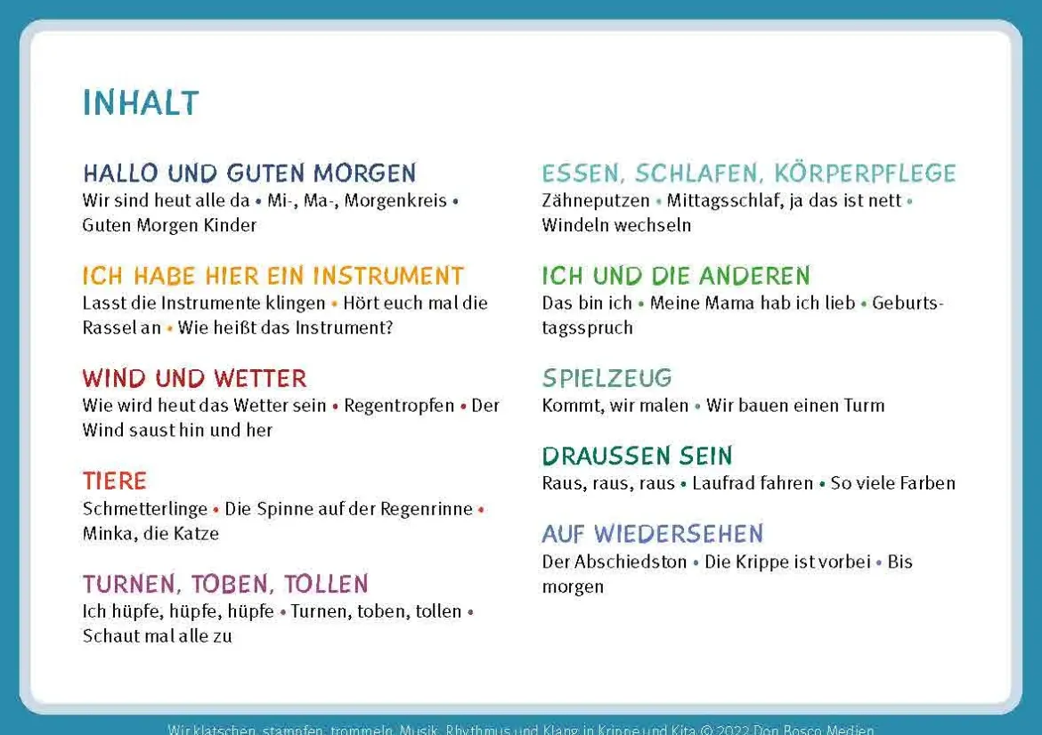 Wir klatschen, stampfen, trommeln, Bildkarten, 1-4 Jahre