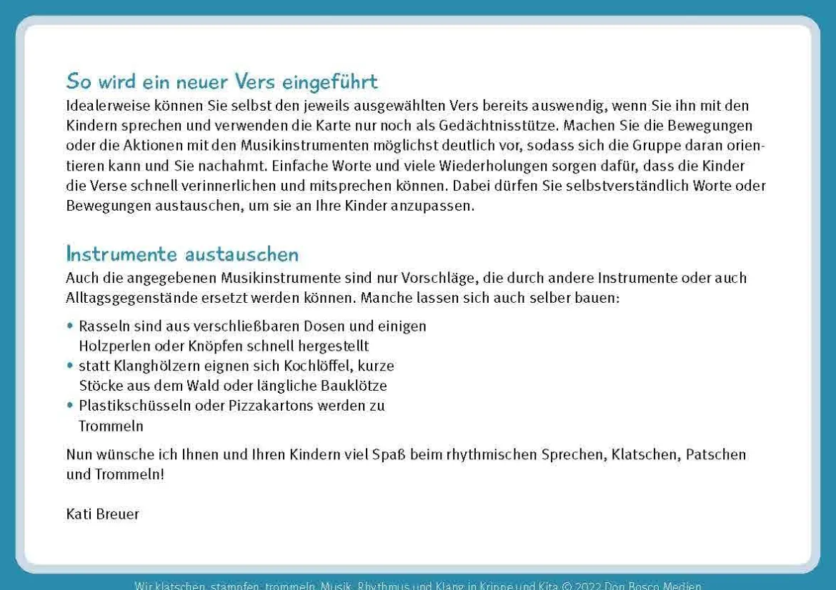 Wir klatschen, stampfen, trommeln, Bildkarten, 1-4 Jahre