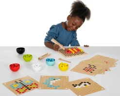 Wooden Fine Motor Pattern Balls, Pinzetten-Legespiel, ab 3 Jahre