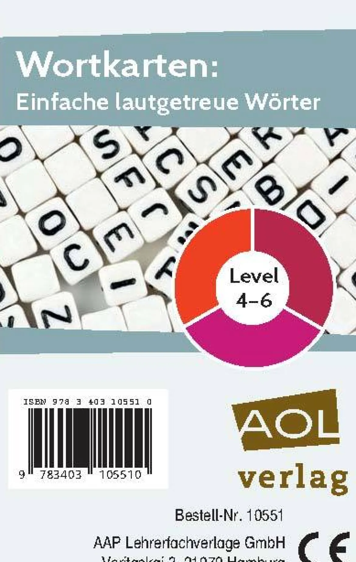 Wortkarten: Einfache lautgetreue Wörter, Level 4-6, 1.-4. Klasse