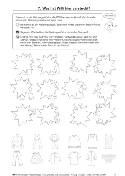 Wort-Transport Mappe 1: KLEIDUNG und Accessoires, Kopiervorlagen , ab 5 Jahre