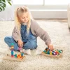 Würfel in 6 Farben 2x2x2 cm RE-WOOD®, 150 Stück in RE-Wood® Box und Kartonhülle