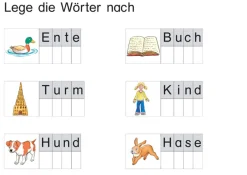 Wörter legen und lesen, 32 Einlegeblätter
