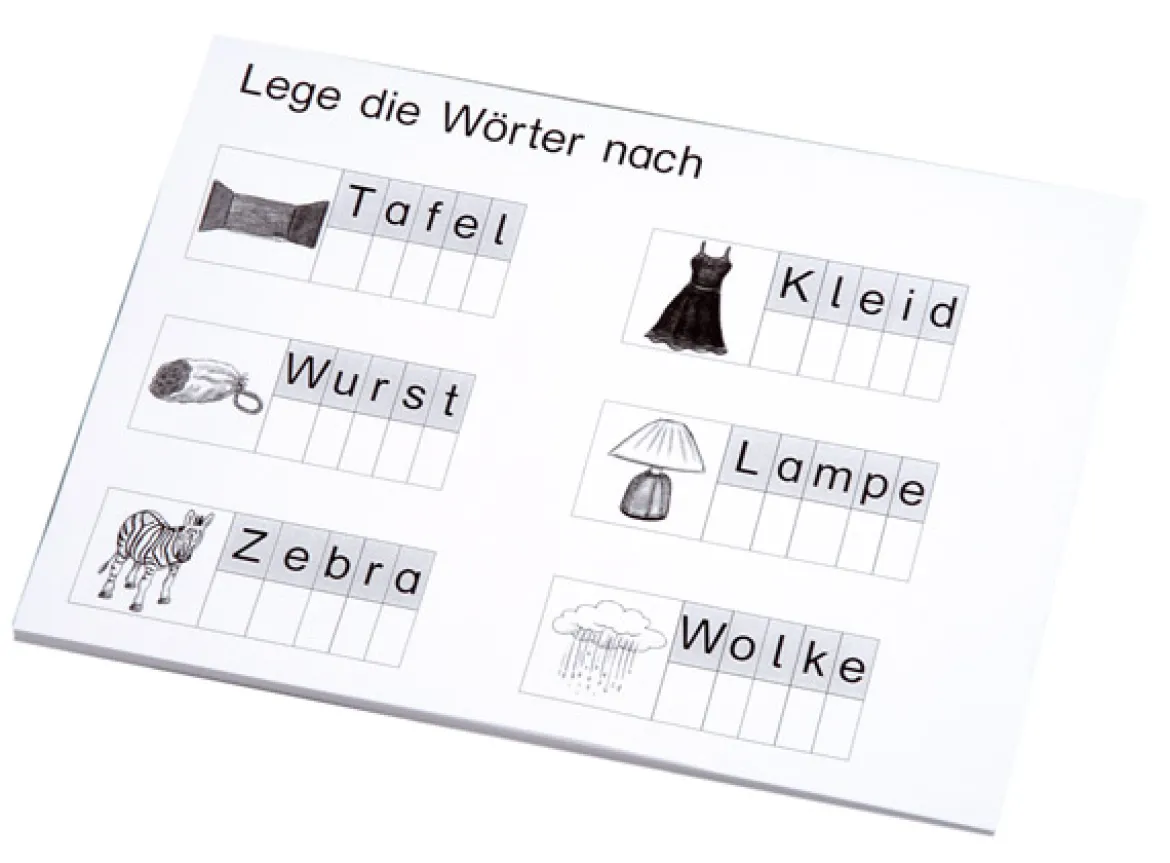 Wörter legen und lesen, 32 Einlegeblätter
