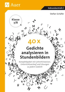 40 x Gedichte analysieren in Stundenbildern, Buch, 7. und 8. Klasse