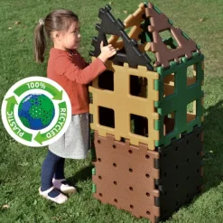 XL-Steckbausteine, XL Polydron, Erweiterungsset, Natural Colors, 24 Teile, aus Recyclingkunststoff, für Kinder
