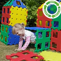 XL-Steckbausteine, XL Polydron, Erweiterungsset, 24 Teile, aus Recyclingkunststoff, für Kinder