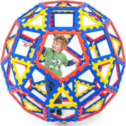 XL-Steckbausteine, XL Polydron Geo Dome, Kuppel, 62 Teile, aus Recyclingkunststoff, für Kinder