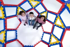XL-Steckbausteine, XL Polydron Geo Dome, Kuppel, 62 Teile, aus Recyclingkunststoff, für Kinder
