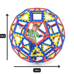 XL-Steckbausteine, XL Polydron Geo Dome, Kuppel, 62 Teile, aus Recyclingkunststoff, für Kinder