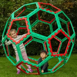 XL-Steckbausteine, XL Polydron Geo Dome, Kuppel, 62 Teile, aus Recyclingkunststoff, für Kinder