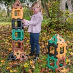 XL-Steckbausteine, XL Polydron, Starterset, Natural Colors, 12 Teile, aus Recyclingkunststoff, für Kinder