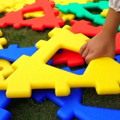 XL-Steckbausteine, XL Polydron, Starterset, 12 Teile, aus Recyclingkunststoff, für Kinder