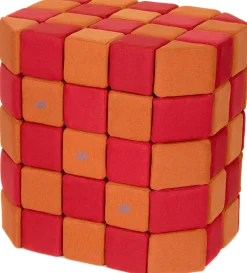 XXL Softbausteine, Jolly Heap Basic, magnetisch, groß, aus Schaumstoff, rot/orange, 100-teilig