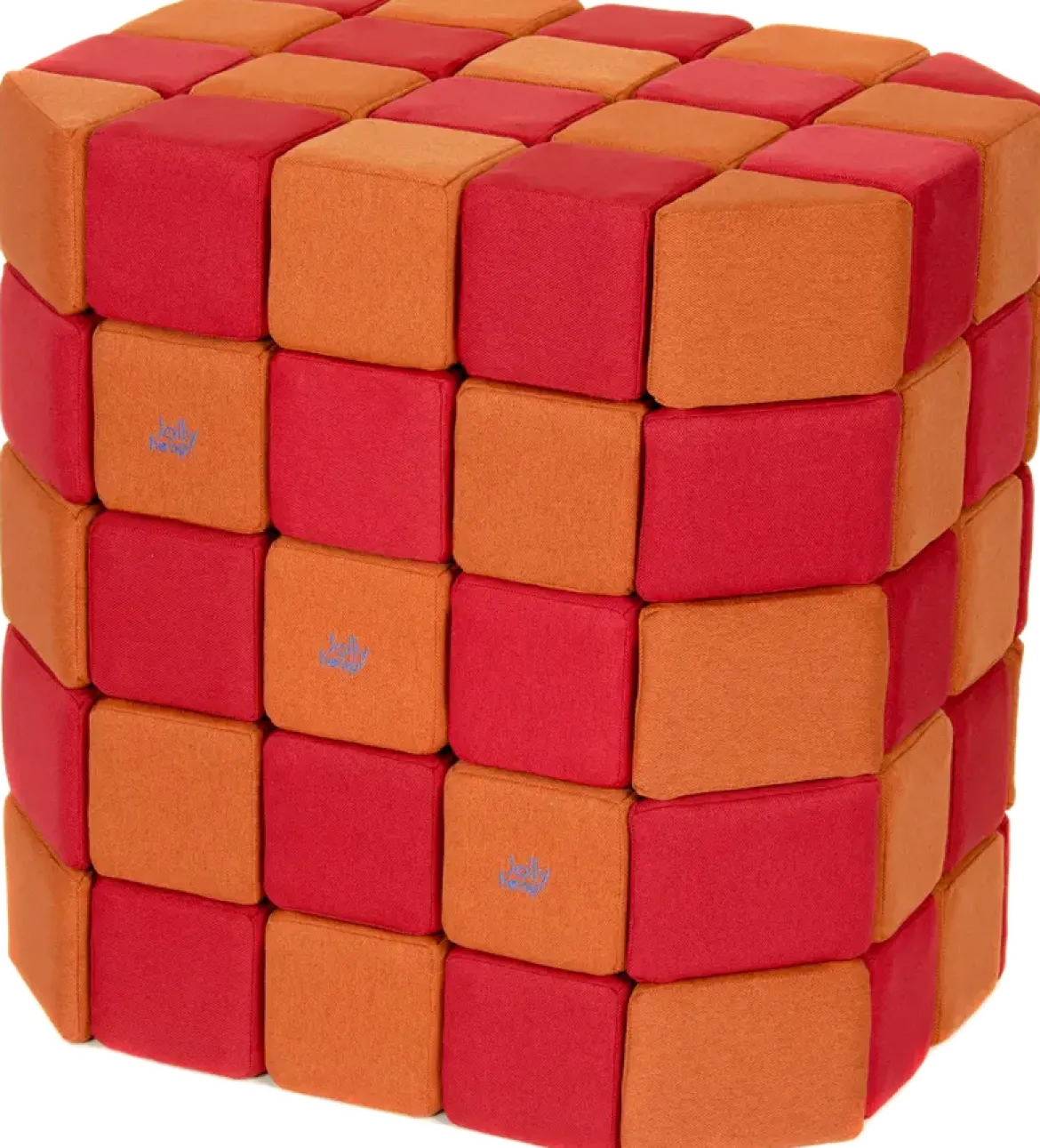 XXL Softbausteine, Jolly Heap Basic, magnetisch, groß, aus Schaumstoff, rot/orange, 100-teilig