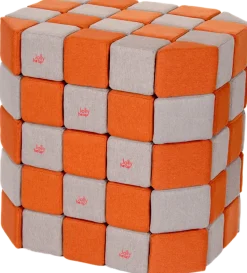 XXL Softbausteine, Jolly Heap Basic, magnetisch, groß, aus Schaumstoff, grau/orange, 100-teilig