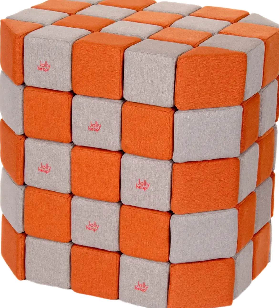 XXL Softbausteine, Jolly Heap Basic, magnetisch, groß, aus Schaumstoff, grau/orange, 100-teilig