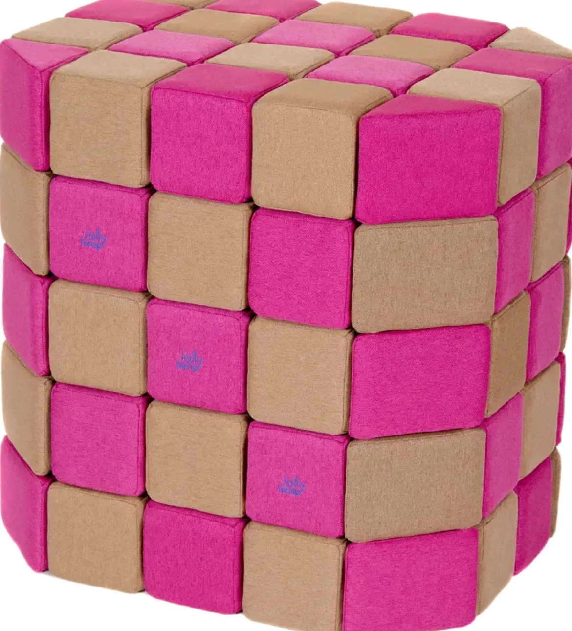 XXL Softbausteine, Jolly Heap Basic, magnetisch, groß, aus Schaumstoff, hellbraun/violett, 100-teilig
