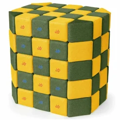 XXL Softbausteine, Jolly Heap Basic, magnetisch, groß, aus Schaumstoff, gelb/grün, 100-teilig